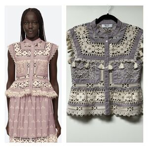 NWT - SEA NEW YORK Joah Embroidered Sleeveless Tank Top Lilac, Sz XS